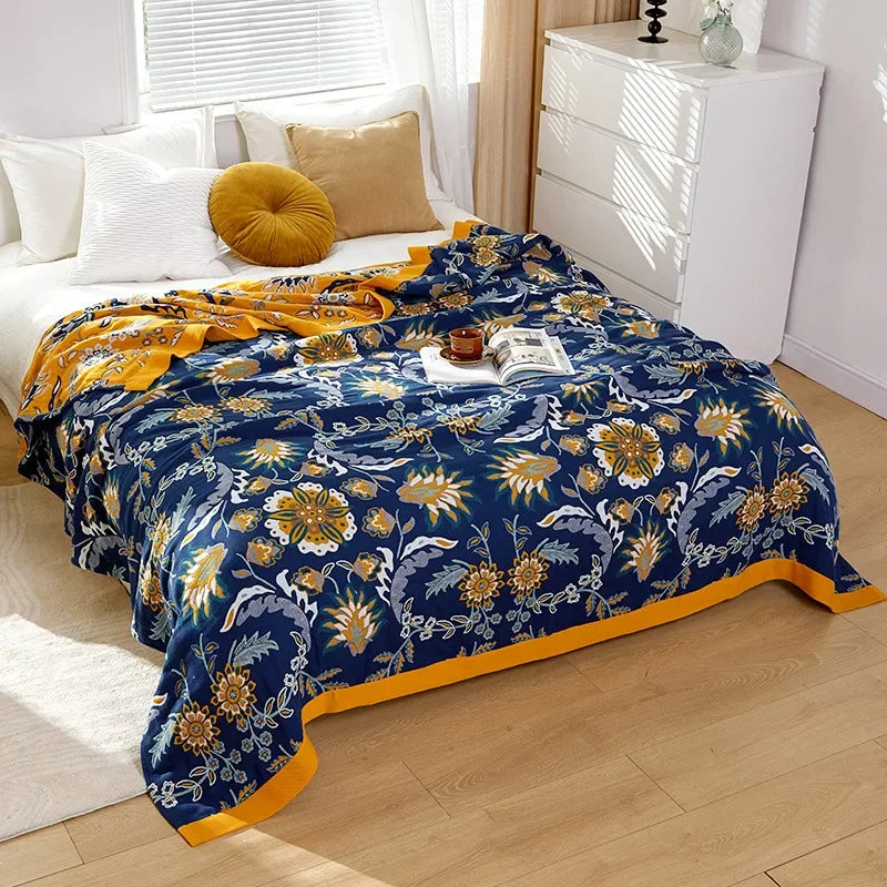 DecorBites™ Cotton Gauze Air-Conditioning Blanket - Luxury European Leisure Blanket