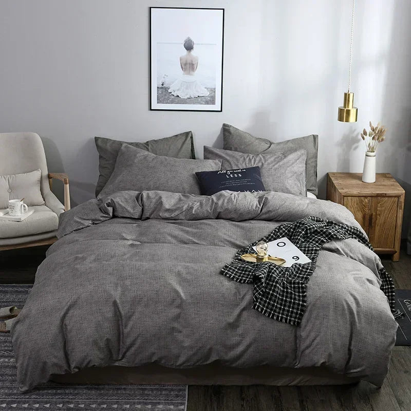 DecorBites™ Grain Pattern Double Duvet Cover Set for King & Queen Size Beds