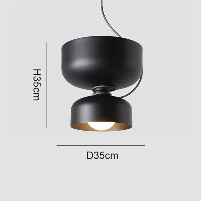 Danish Art Wrought Iron Pendant Light in Black or White