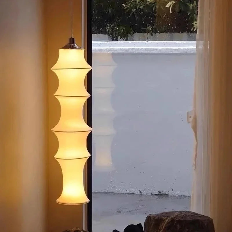 DecorBites™ Cream Silk Japanese LED Floor Lamp for Modern Living Room Décor