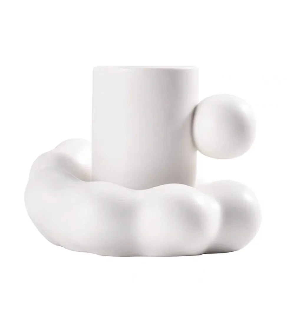 DecorBites™ Cotton Candy Ceramic Cup & Saucer Set for Coffee, Tea, Milk, Juice