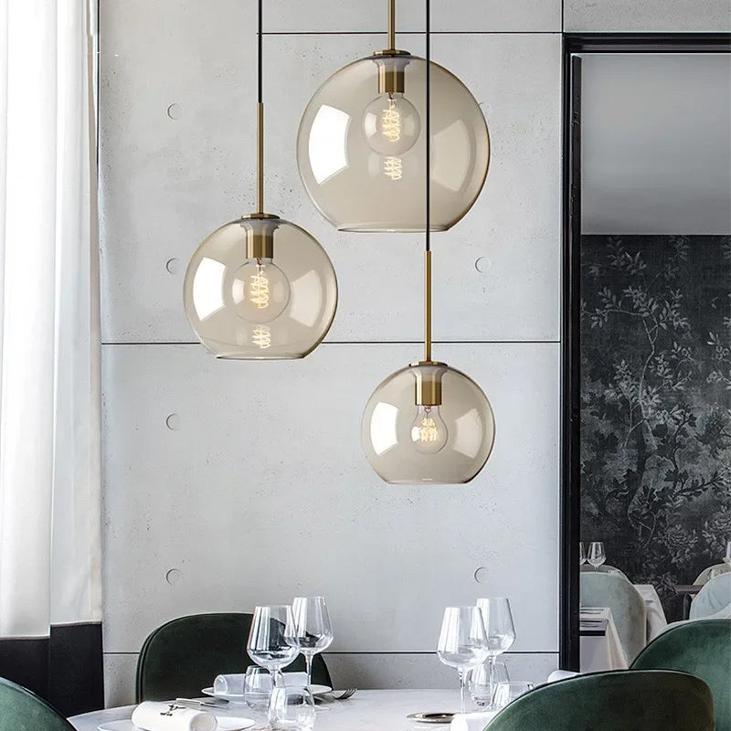 ثريا إضاءة معلقة زجاجية صناعية كلاسيكية DecorBites™ LED للمطاعم والمطابخ