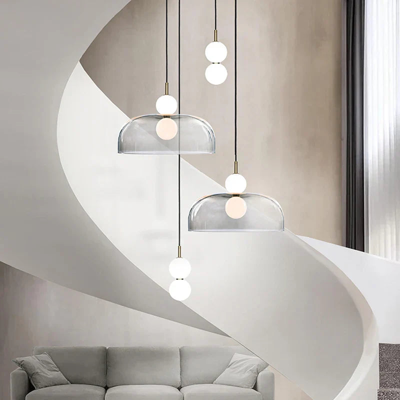 DecorBites™ Glass Ball Pendant Light: Modern Decor for Duplex Stairwells, Living Room, Bedroom