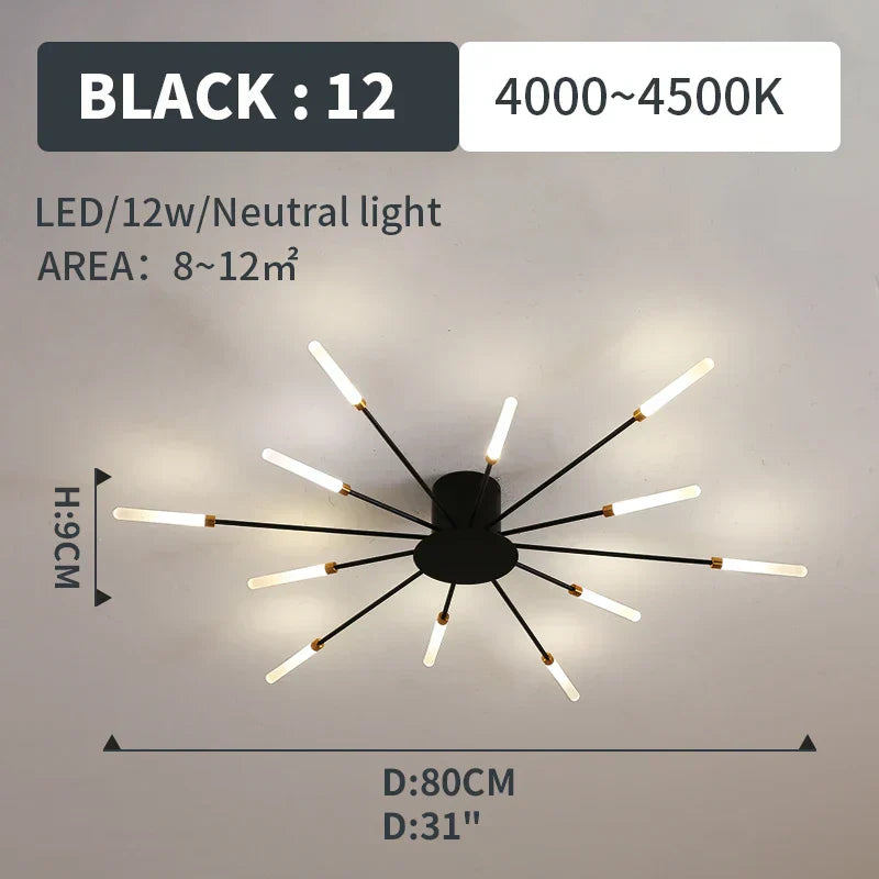 مصابيح DecorBites™ LED Fireworks المتدلية - إضاءة ثريا عصرية لغرفة المعيشة وغرفة النوم