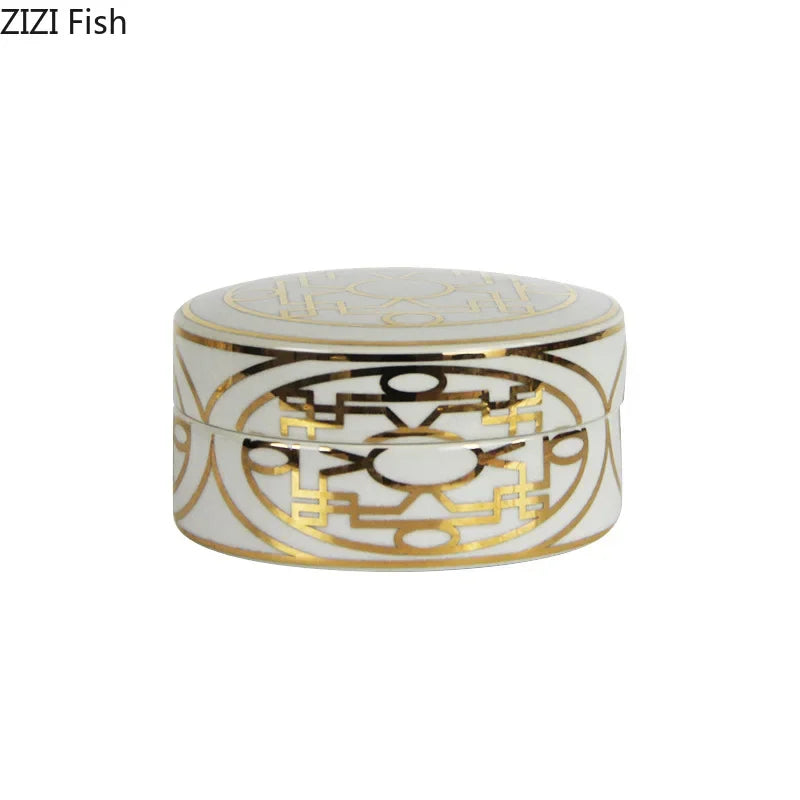Ensemble de pots de rangement géométriques dorés DecorBites™