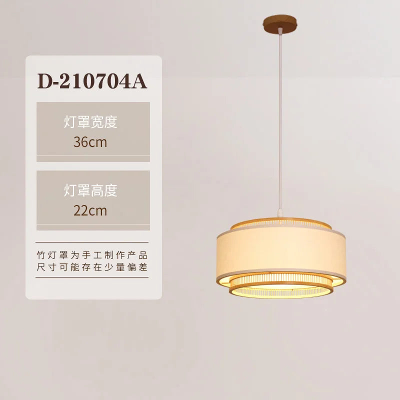 DecorBites™ ثريا معلقة يابانية من الخيزران لغرف المعيشة والطعام والنوم - أيقونة الأناقة الهادئة
