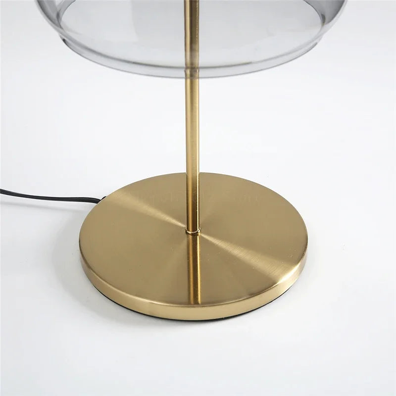DecorBites™ Glass Lampshade LED Table Lamp for Modern Bedroom Decor