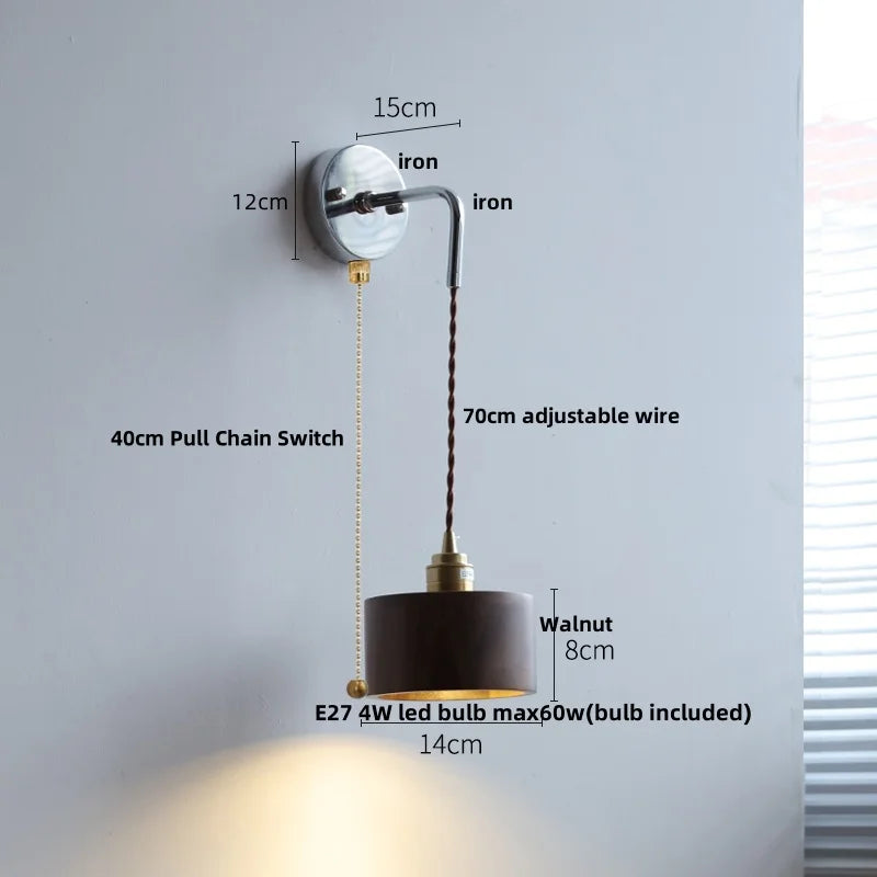 DecorBites™ Japanese Style LED Wall Sconce Pull Chain Stair Light Fixtures