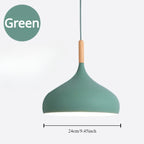 Modern Macaron Aluminum Pendant Light With Wood Accent