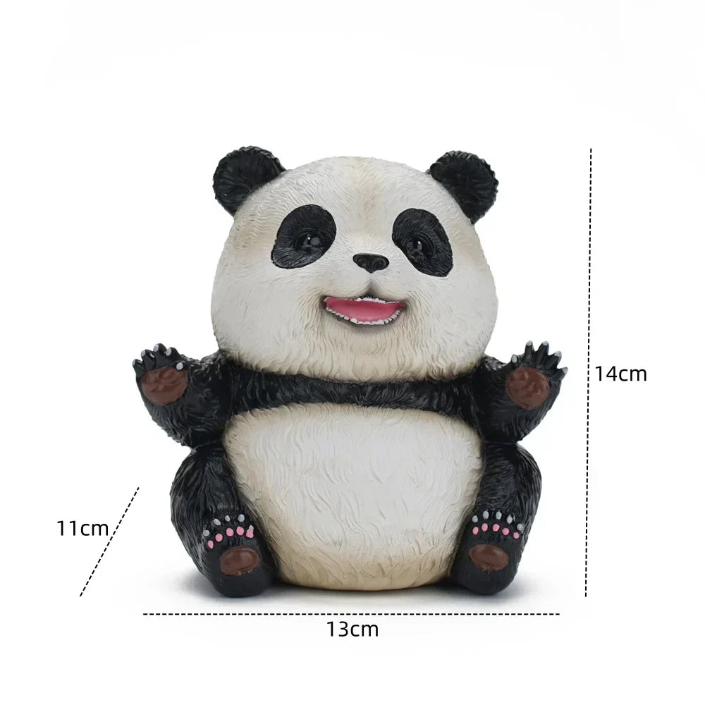 DecorBites™ 14cm Panda Baby Figurines: Fierce & Cute Animal Collection for Home Office Decor