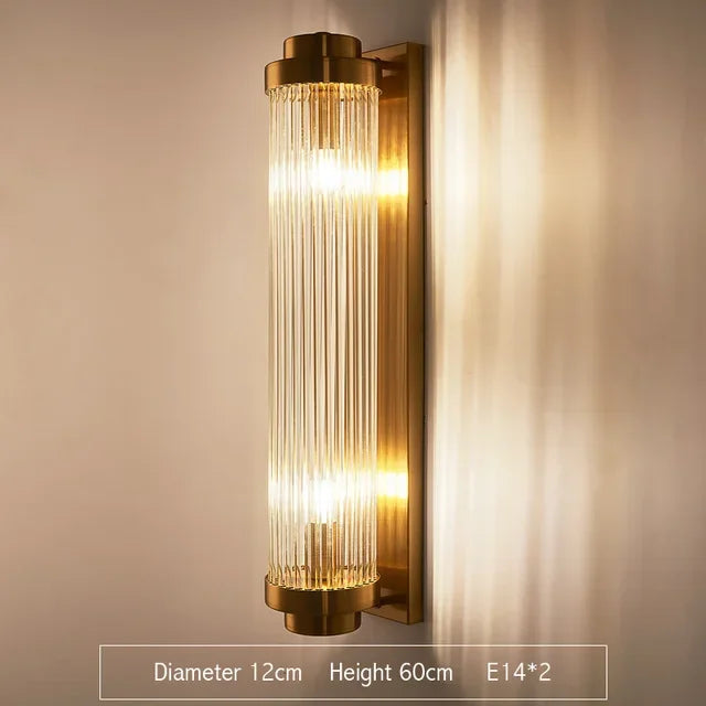 مصابيح حائط كريستال ذهبية من DecorBites™: شمعدان LED أنيق لغرفة النوم وغرفة المعيشة والحمام