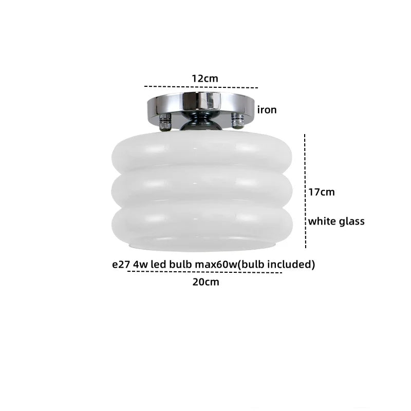 DecorBites™ Creamy Glass Iron LED Ceiling Light - Modern Indoor Lighting Fixtures
