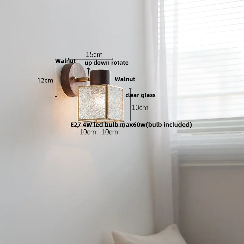 DecorBites™ LED Wall Light Fixture Modern Nordic Rotating Reading Lamp White Ceramic Wood
