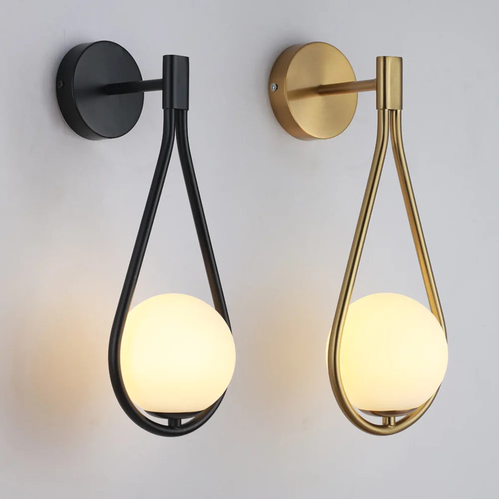 DecorBites™ Glass Ball LED Wall lamp Nordic Modern Minimalist Bedroom Lighting Fixtures