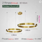 Modern Ring LED Pendant Light in Black or White