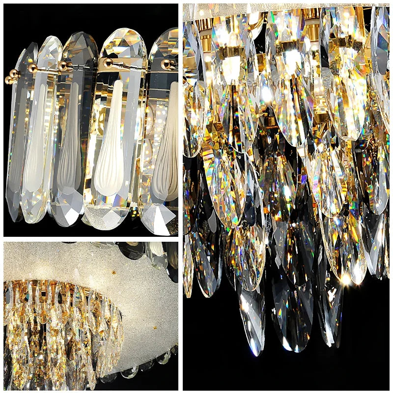 DecorBites™ Crystal LED Ceiling Chandelier | Modern Luxury Lustres Pendant Light Fixture