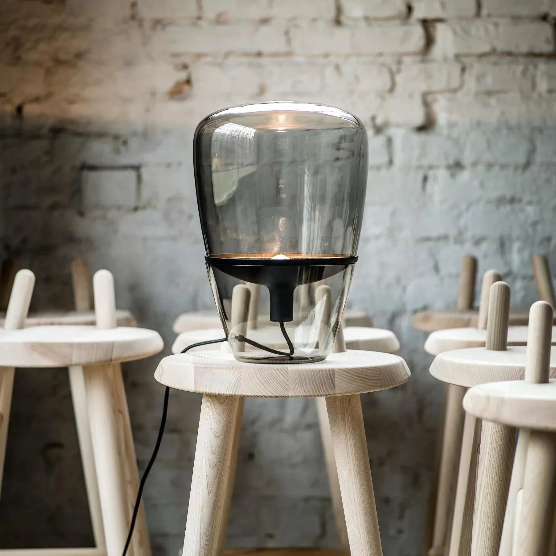 DecorBites™ Glass Table Lamps Indoor Bedside Lamp for Living Room LED Lighting