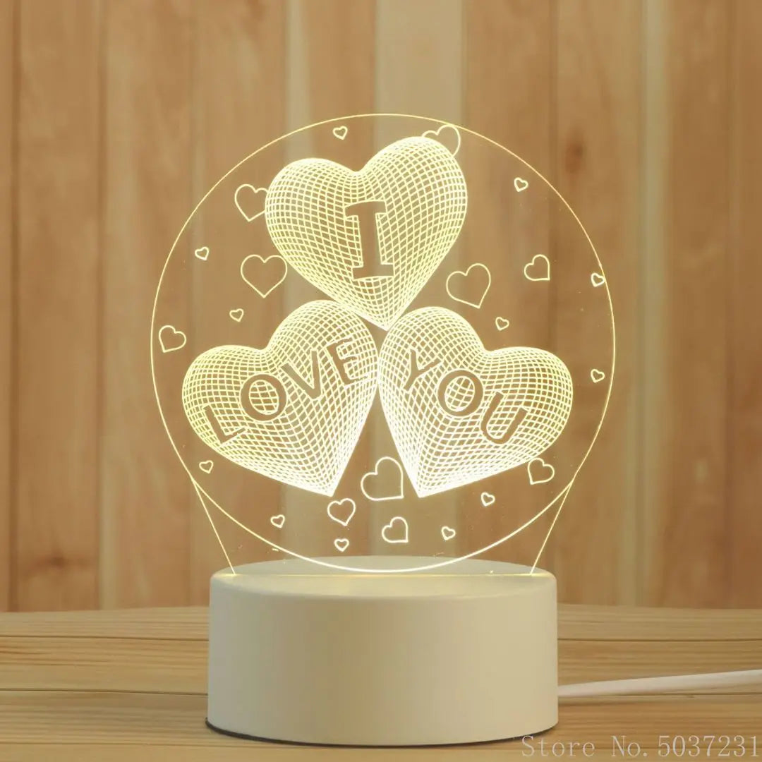 DecorBites™ 3D Acrylic Night Lamp | Boys Girls Gift Decor Bedroom Table Light