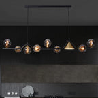 Nordic Glass Globe Pendant Chandelier in Smoky Grey