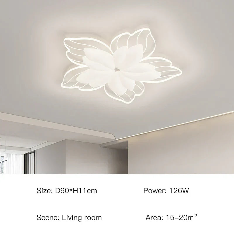 ثريا زهور LED من DecorBites™ مصباح سقف أبيض لديكور غرفة النوم وغرفة المعيشة
