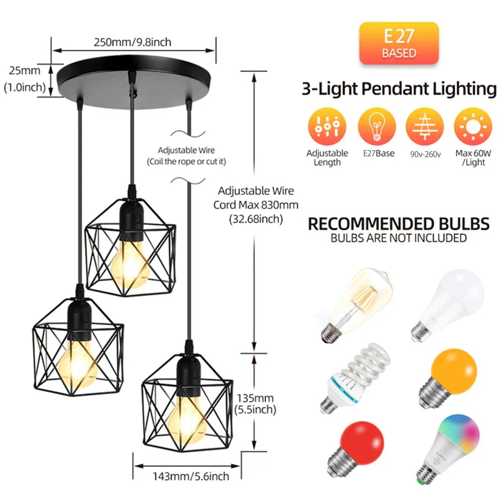 DecorBites™ LED Ceiling Lamp - Modern Hanging Light Fixture for Kitchen Dining Room