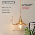 Nordic Glass Pendant Light in Brown and Polished Chrome
