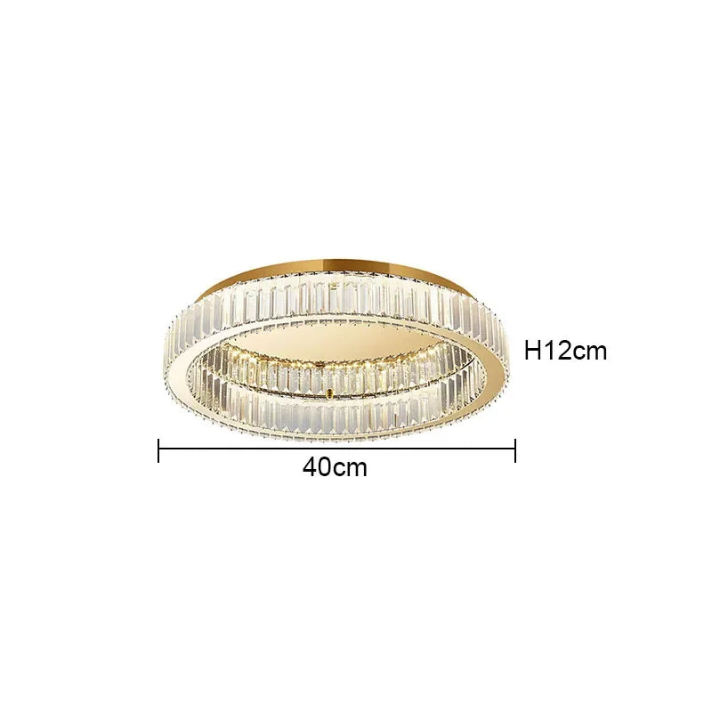 DecorBites™ Crystal Circle Chandelier: Modern Nordic LED Ceiling Lamp for Living Room, Bedroom, Study