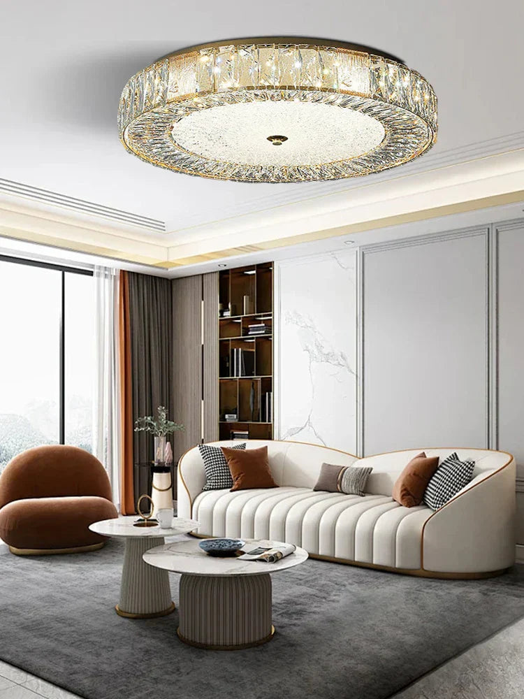 DecorBites™ Crystal Glass Ceiling Light for Bedroom & Living Room, Low Ceiling Chandelier