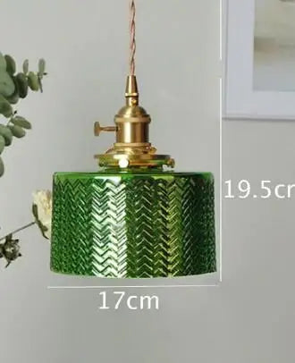 DecorBites™ Green Glass Pendant Light for Bedroom, Dining, and Living Room