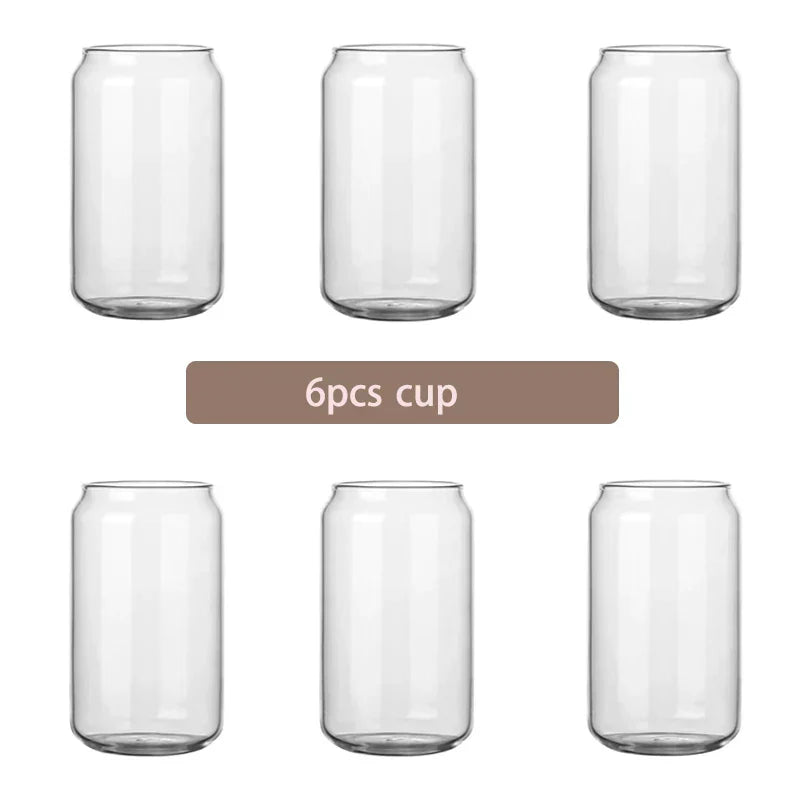 DecorBites™ Glass Cup Set with Bamboo Lid: Bubble Tea, Coffee, Wine, Milk Tea Mug.