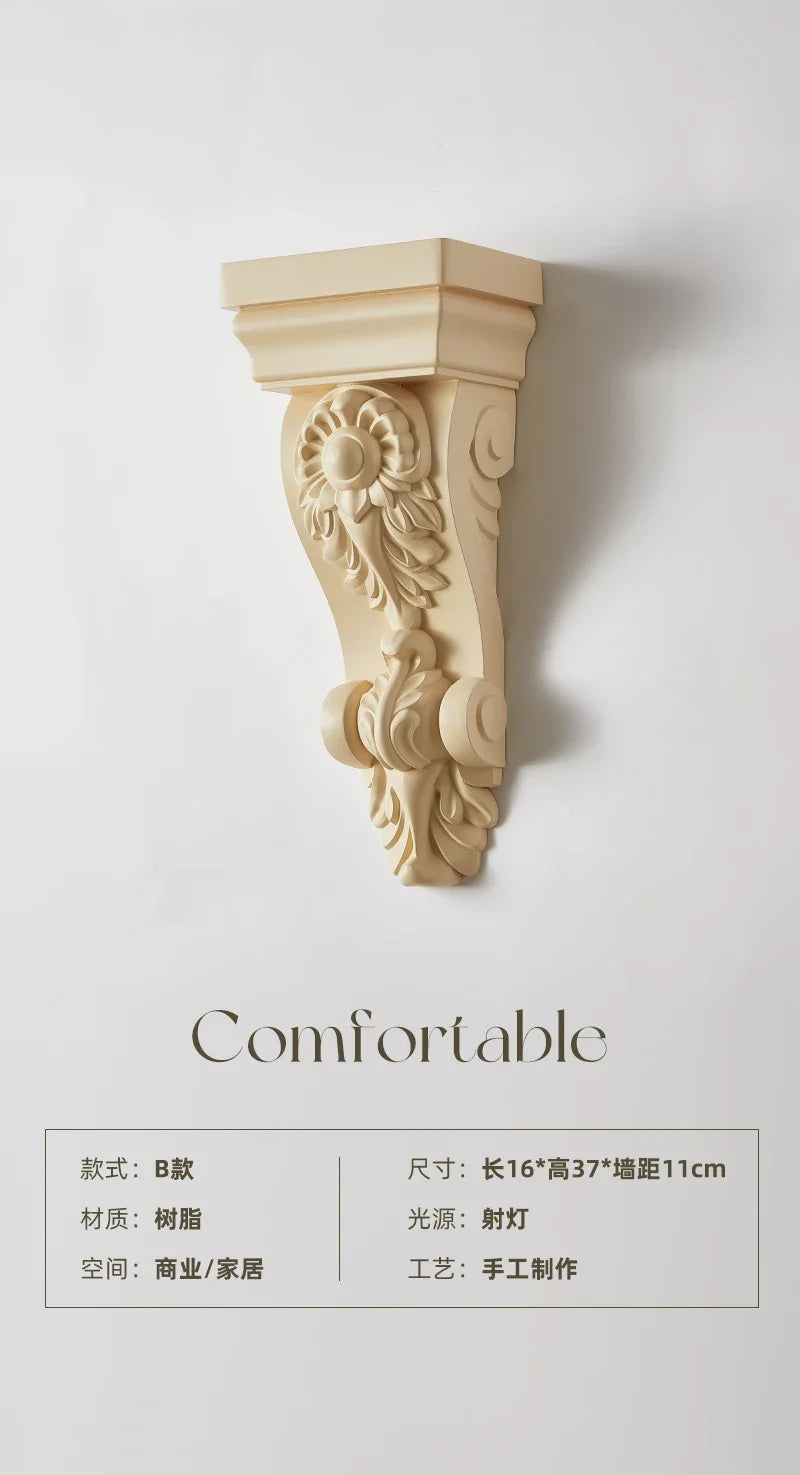 DecorBites™ Cream Resin Wall Lamp LED E27 for Classical Living Spaces