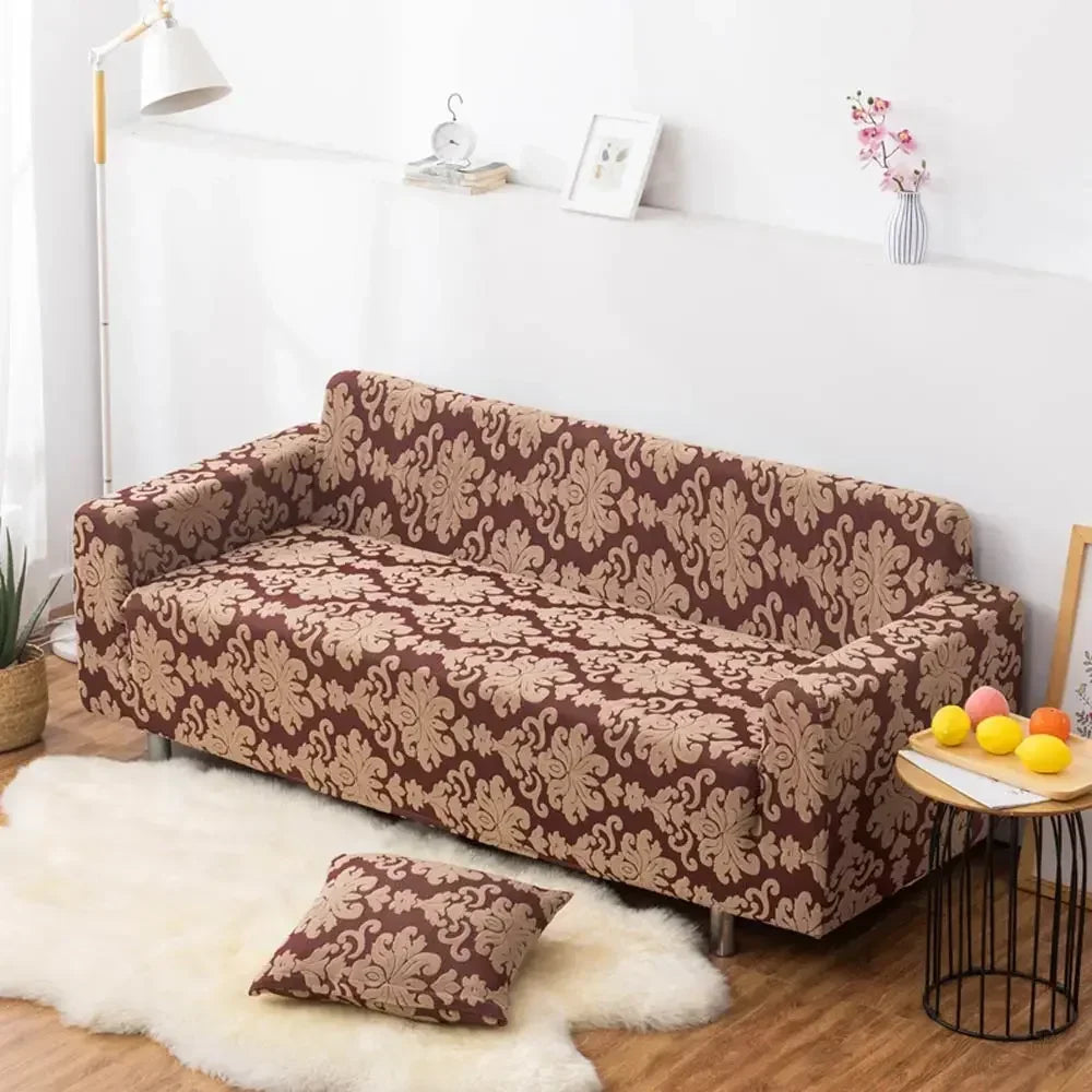 DecorBites™ 3D Solid Embossed Thick Sofa Cover Slipcovers - Spandex Stretch Couch Case