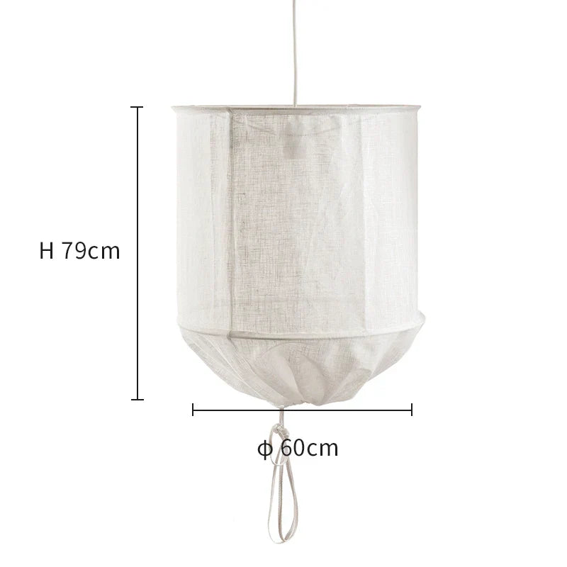 DecorBites™ Linen Cotton Pendant Lamp: Nordic White DIY Fabric Shade LED Island Lighting