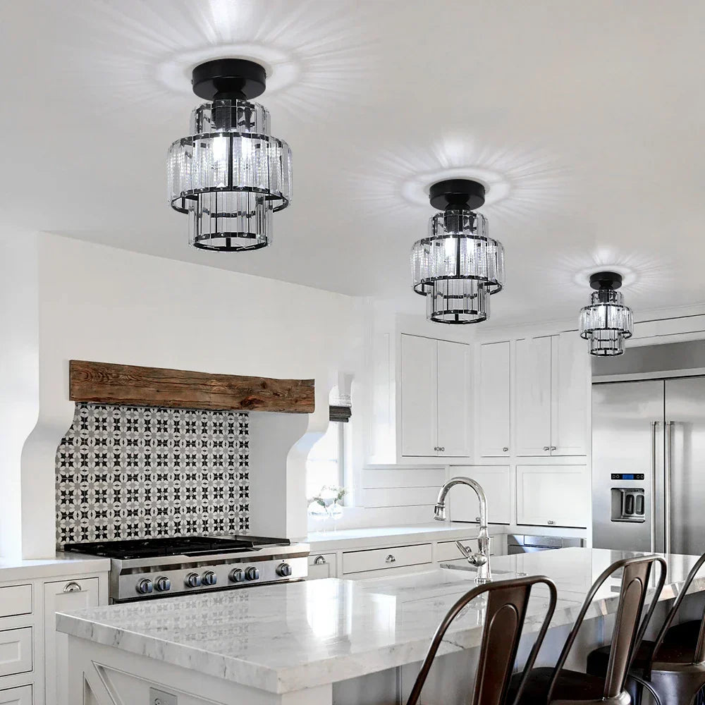 ثريا سقف كريستال LED من DecorBites™ لغرفة النوم وغرفة المعيشة وغرفة الطعام