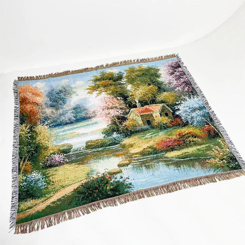 بطانية أريكة جاكار من DecorBites™ - بساط نزهات متعدد الاستخدامات وغطاء سرير