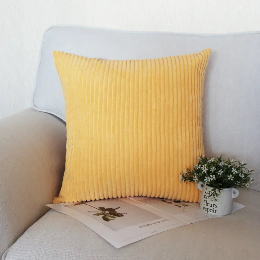 DecorBites™ Corduroy Pillow Cover: Striped Cushion for Sofa Bed - Nordic Home Decor