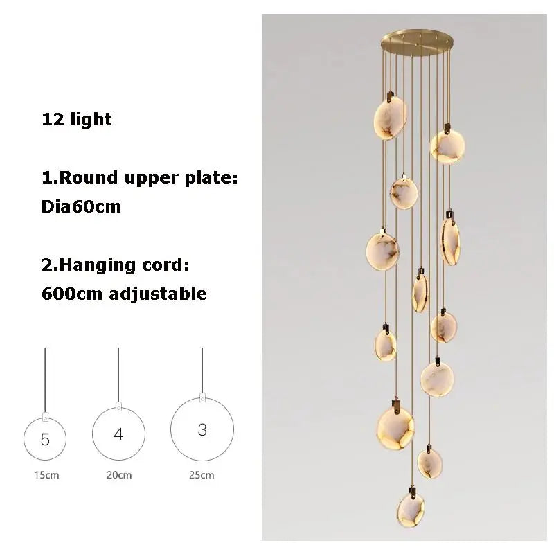 Nordic Marble Pendant Light With Polished Copper Finish