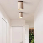 Modern Travertine Stone Pendant Light in White