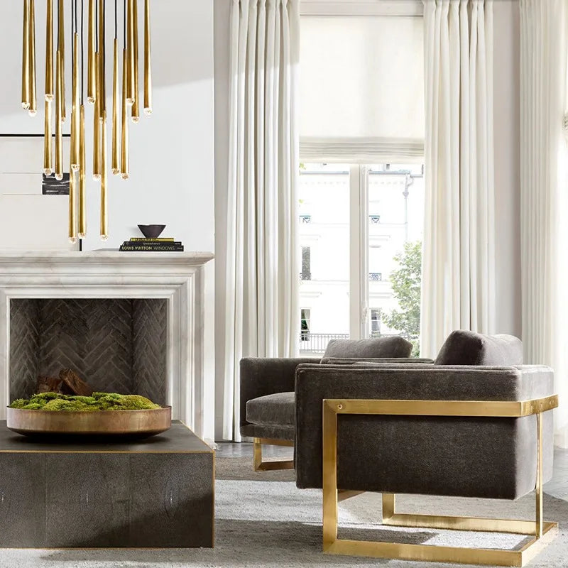 DecorBites™ ثريا ذهبية ونحاسية لغرفة المعيشة، السلالم، البهو، غرفة الطعام، المقهى، البار