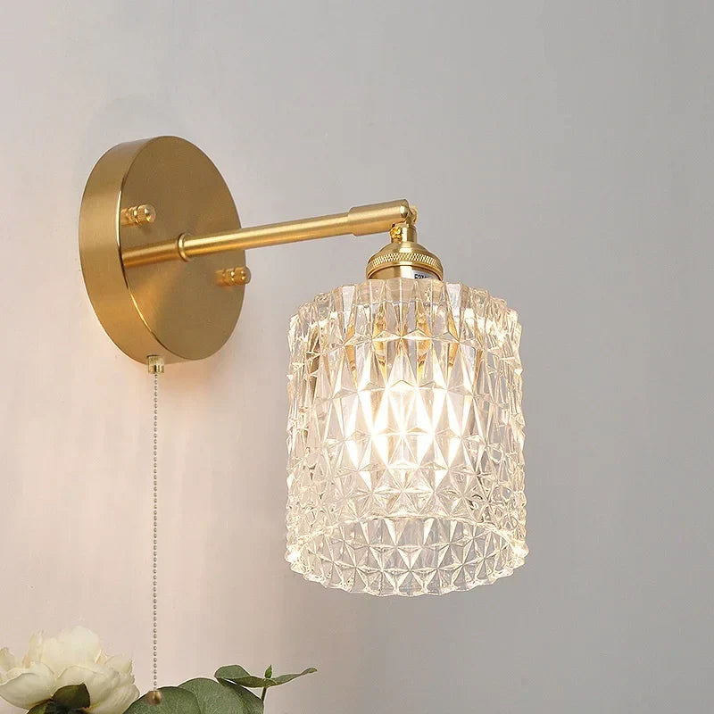 شمعدان حائط نحاسي DecorBites™ LED مع مفتاح سحب، تصميم نورديك