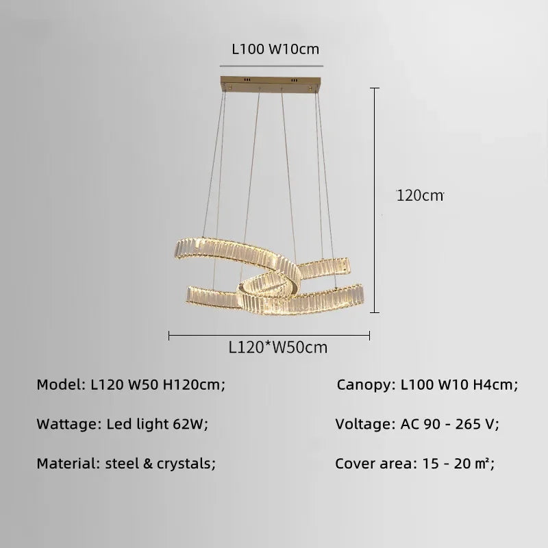 DecorBites™ Crystal LED Pendant Lights Remote Control Dimmable Suspension Lamp