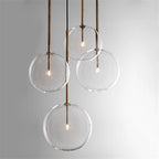 Nordic Clear Glass Globe Pendant Light in Chrome
