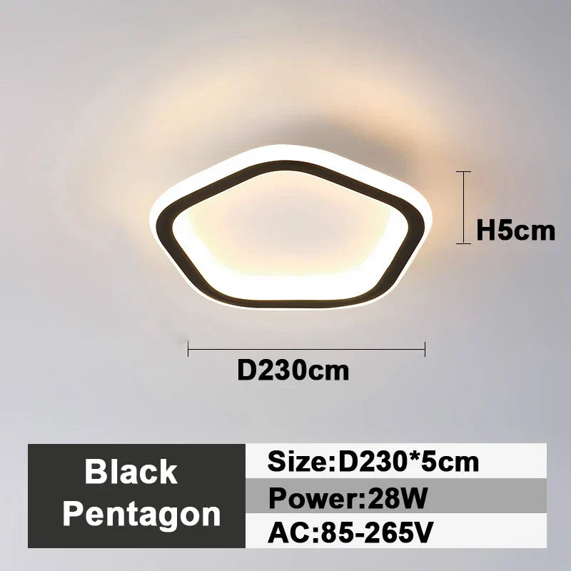DecorBites™ LED Ceiling Lamp: Square Round Indoor Lighting, Bedroom, Entrance Hall, Neutral/Cool/Warm White