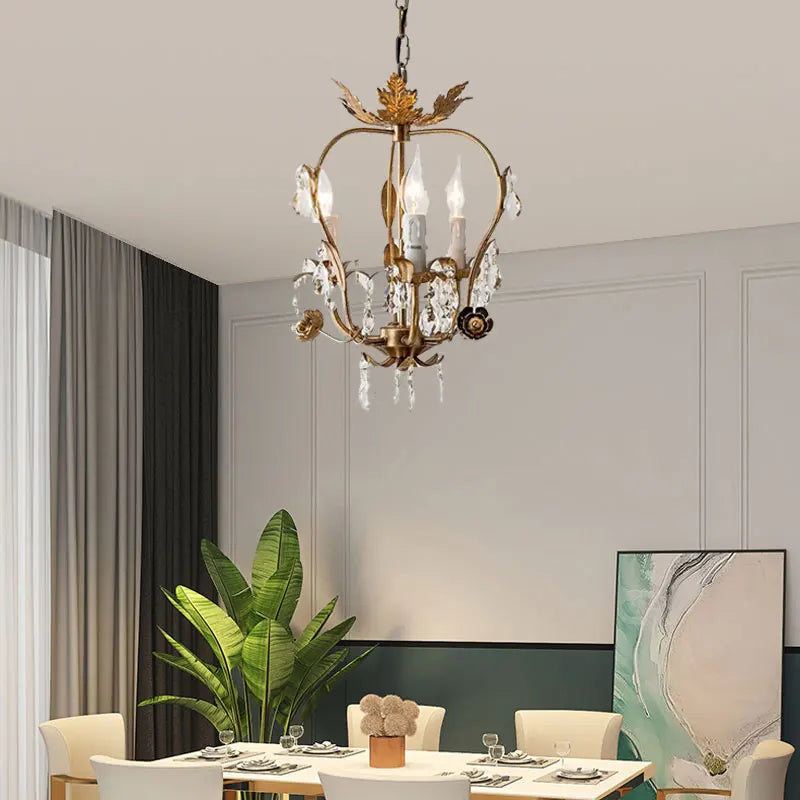 DecorBites™ Iron Crystal Chandelier for Corridor, Bedroom, Restaurant, Bar, Locker Room