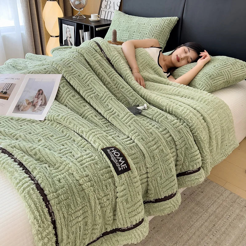 DecorBites™ Double-Layer Luxury Coral Fleece Winter Blanket