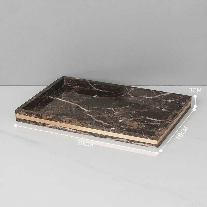 DecorBites™ Emperador Dark Marble Bathroom Set: Toothbrush Holder, Soap Dispenser, Luxury Accessories