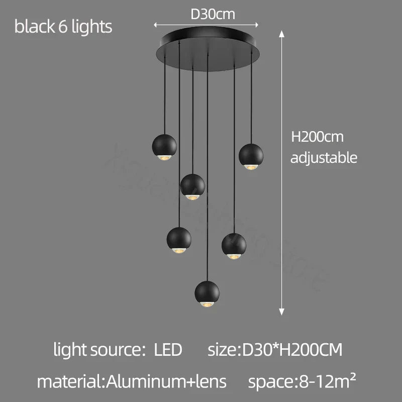 ثريا معدنية من Globe Lens من DecorBites™ لغرفة المعيشة والمطبخ وغرفة النوم والمقهى والسلالم والفيلا