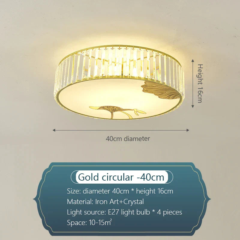 DecorBites™ Crystal Round Ceiling Light - Modern Warm Bedroom Atmosphere