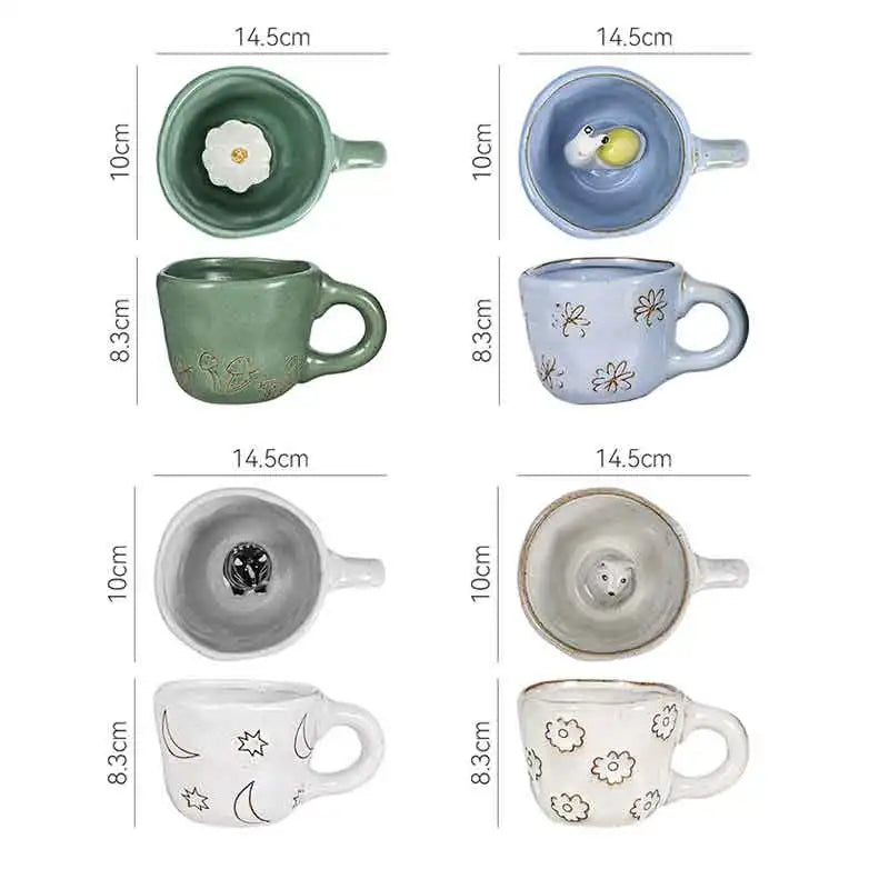 DecorBites™ 3D Cartoon Animal Coffee Mugs - Unique Handmade Gift