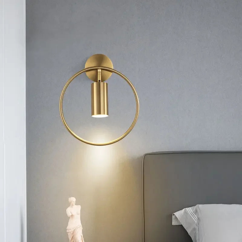 DecorBites™ Adjustable LED Brass Gold Ring Wall Sconce Light for Home Hotel Bar